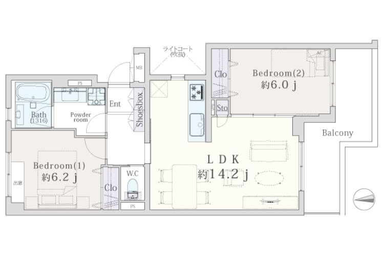 ヴィルヌーブ鷺宮の間取り