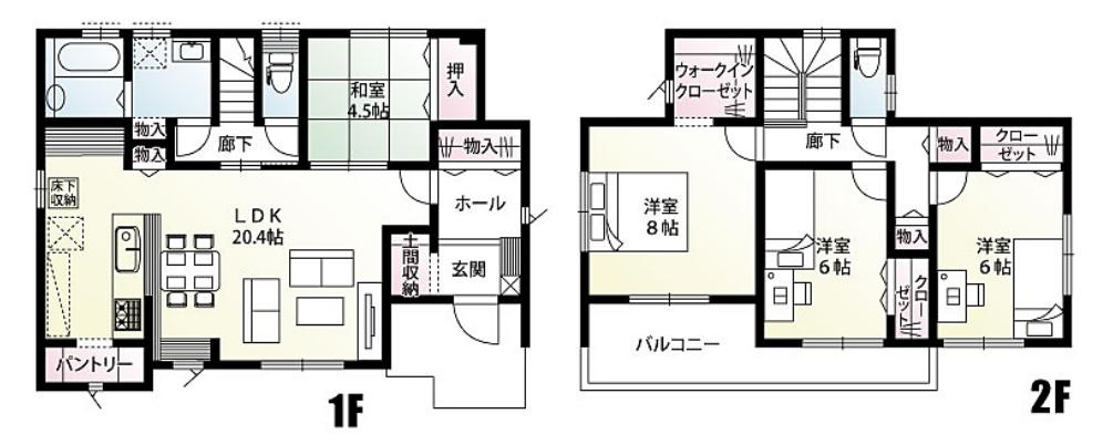 坂東市辺田　新築戸建の間取り