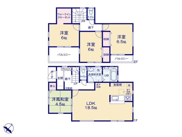鴻巣市松原　新築戸建　リーブルガーデン02の間取り