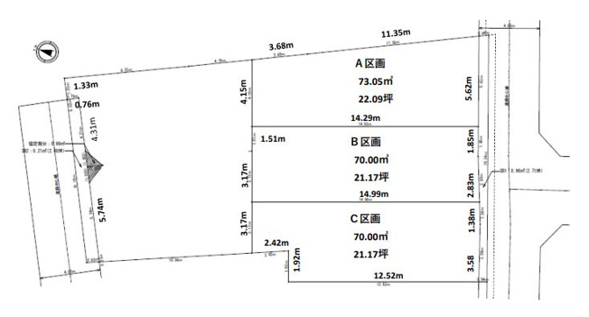 【区画図】 | 中野区野方１丁目　売地　A区画 | 中野駅まで徒歩圏内の好立地に全3区画登場！