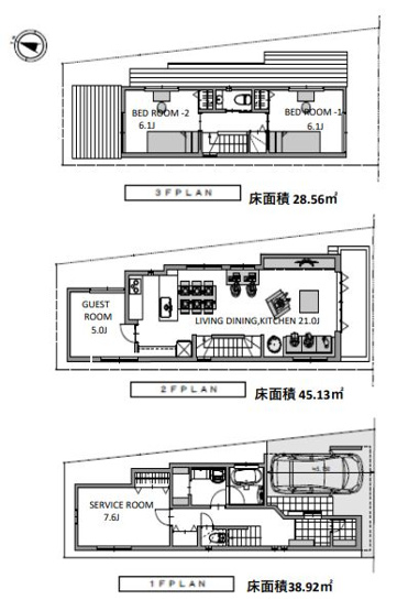 【参考プラン】 | 中野区野方１丁目　売地　A区画 | A号棟・建物面積122.26ｍ2・建物参考価格3080万