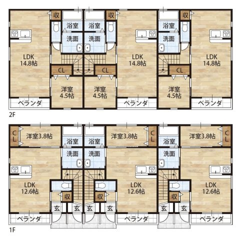 クラウンハイツ砂山南III A棟・アパート・95057の間取り