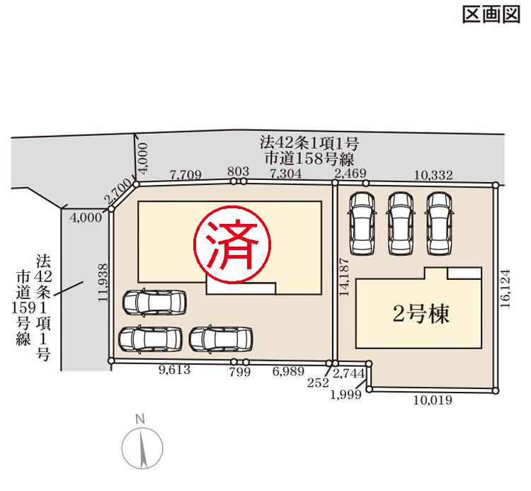 水戸市元吉田町10期　新築戸建　2号棟の区画図