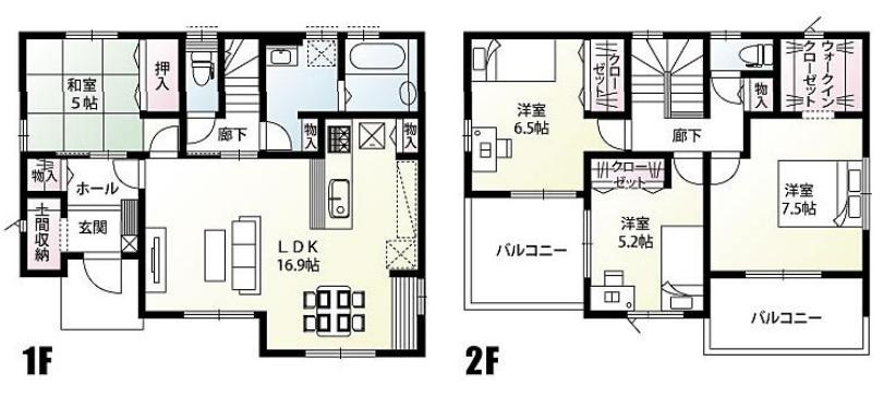古河市大堤　新築戸建　３号棟の間取り