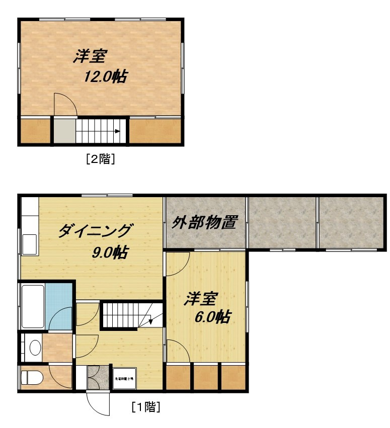 鯖江市長泉寺町　オーナーチェンジ中古戸建の間取り