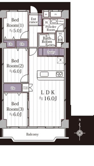【間取り】 | ハイマート稲毛A棟