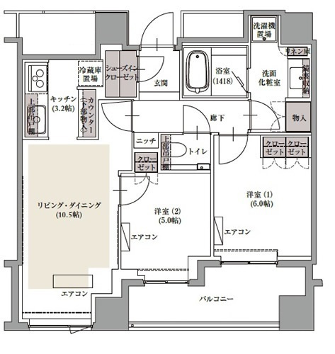 千代田区四番町の賃貸マンションの間取り