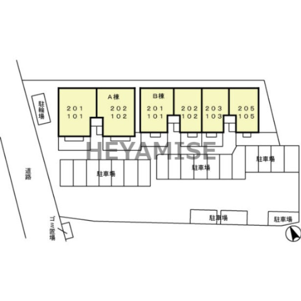 スカイコート大村B棟の区画図