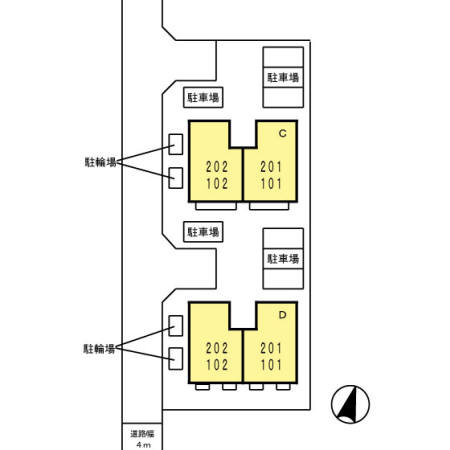 セジュールホーコC棟の区画図
