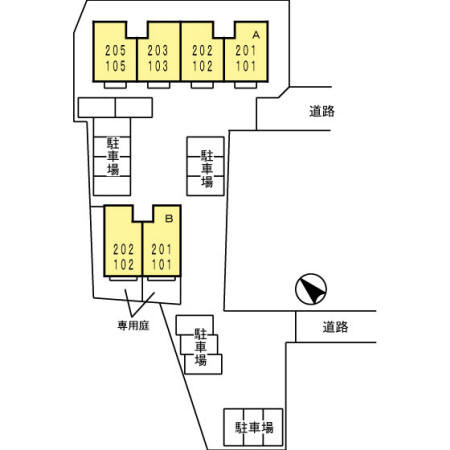 セジュール坂口 A棟の区画図