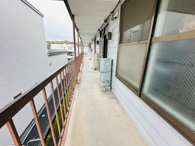 旭川市サンハイツ　1棟アパートのバルコニー