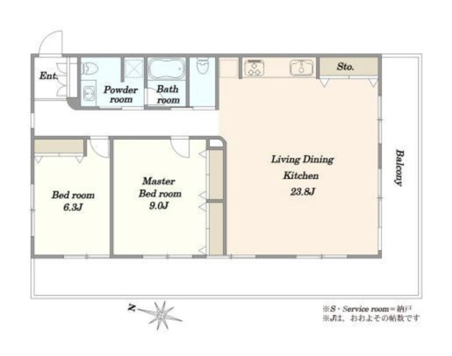 【間取り】 | ★仲介手数料無料★飛栄九段北ビル（２戸限定プレミアムレジデンス　最上階南東角住戸）