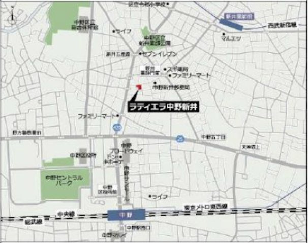 ラティエラ中野新井の地図