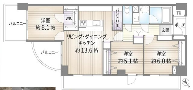 マイキャッスルセンター北Ⅱ【仲介手数料無料】の間取り