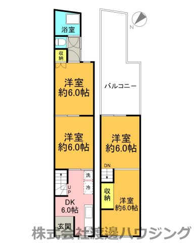 大阪市東淀川区上新庄３丁目の一戸建ての間取り