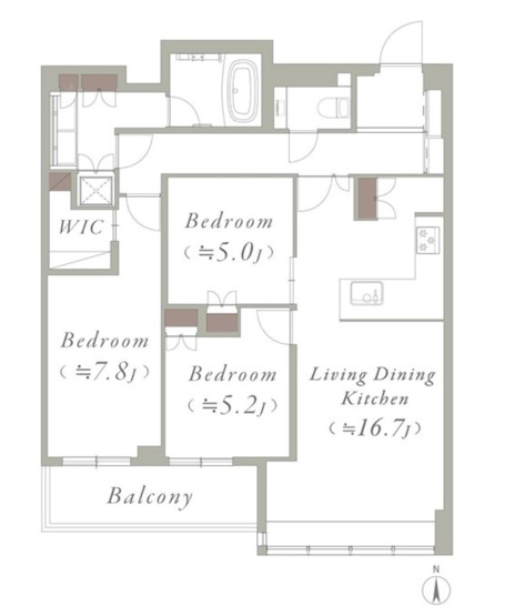 【間取り】 | ★仲介手数料無料★PROUD TOWER CHIYODA FUJIM( 耐震構造タワーレジデンス　南向き・眺望・採光良好）