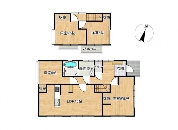 【間取り】 | 那珂川市片縄北２丁目　戸建て | 5DKから4LDKに間取り変更し、ゆったりとご家族で暮らせるようになりました