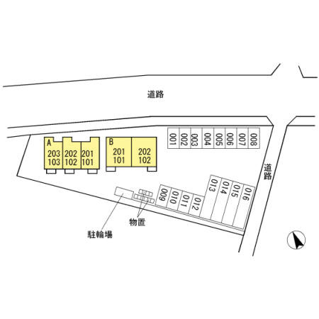 コーポ陽だまり　Aの区画図