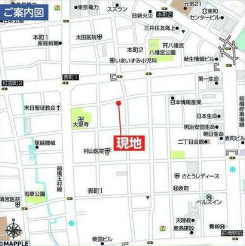 前橋市表町2期　限定1棟　ハートフルタウン　新築建売の地図