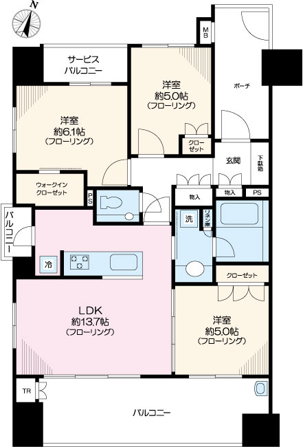 イニシアコート大宮WESTの間取り