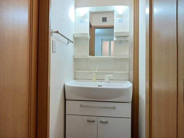 グランドソレイユⅡの洗面所|脱衣スペースもあります