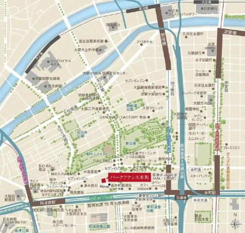パークアクシス本町の地図