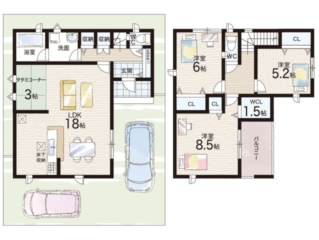 大阪市生野区田島　第4期　新築一戸建ての間取り|1号地