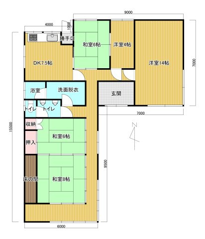 宮崎県串間市大字大平　高則一戸建ての間取り