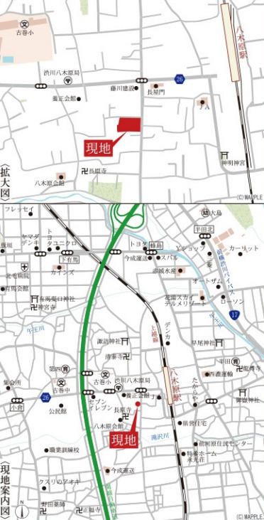 渋川市八木原第13　４号棟(全５棟)　リーブルガーデン　新築建売分譲の地図