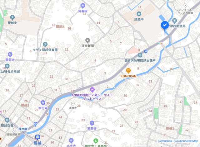 腰越4丁目メゾンの地図