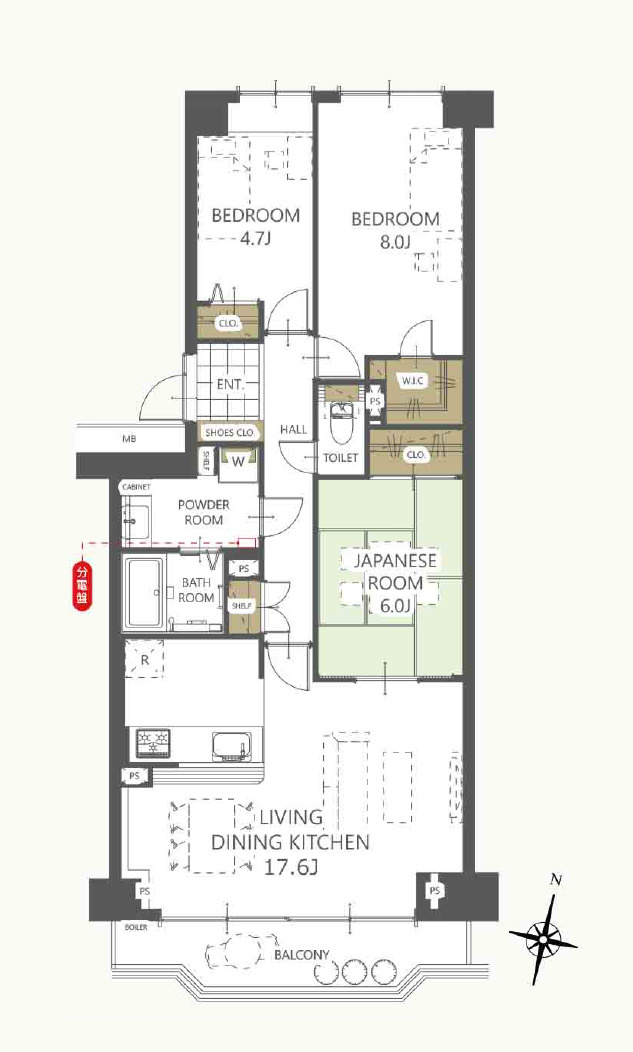 須磨パークヒルズE棟の間取り