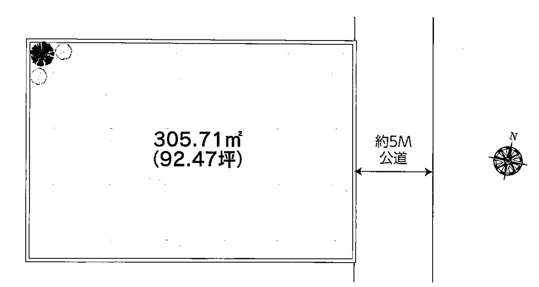 建築条件なし！敷地面積約100坪の広々売地の土地図