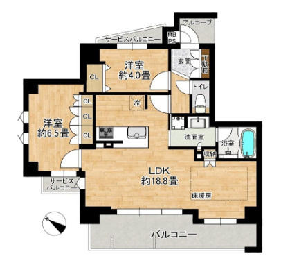 ワコーレ東須磨カームハウスの間取り