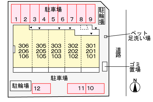 メゾンルミネ若松の区画図