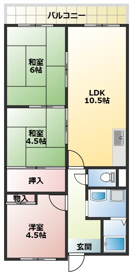 ヴィラージュ私市の間取り