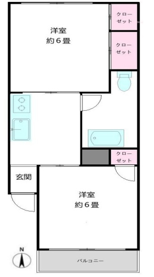 【間取り】 | 第２高島平マイコーポ | 南向きのお部屋なので、陽当たり良好です！最上階なので、眺望良好です！