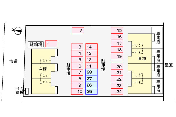 ベルメゾンAの区画図