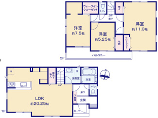 【間取り】 | 千葉市花見川区朝日ヶ丘４丁目　中古戸建