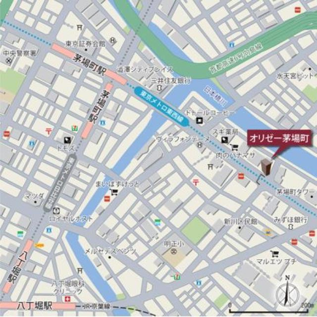 オリゼー茅場町の地図