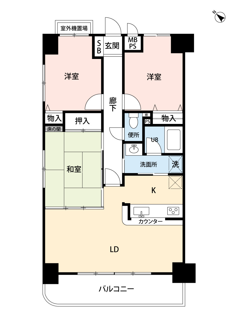 ライオンズマンション姫路東今宿の間取り|間取図