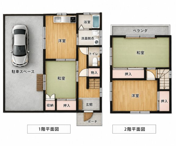 大里郡中古戸建　駐車スペースありの間取り