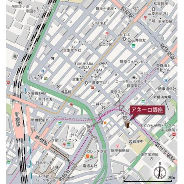 アネーロ銀座の地図