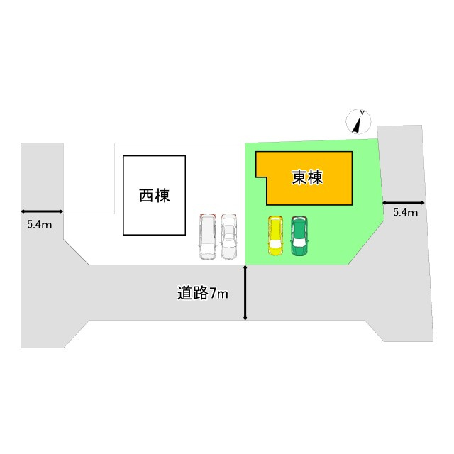 鶴岡市朝暘町24-23の区画図