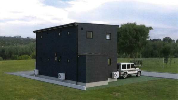 鶴岡市朝暘町24-23の外観パース|完成イメージパース図