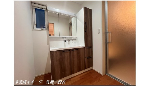 鶴岡市朝暘町24-23の脱衣所|※同社同モデルの施工イメージです