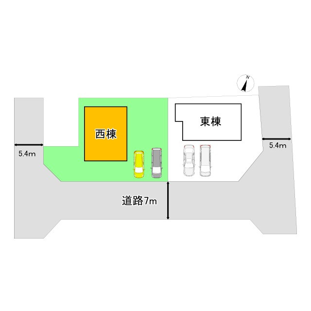 鶴岡市朝暘町24-23の区画図