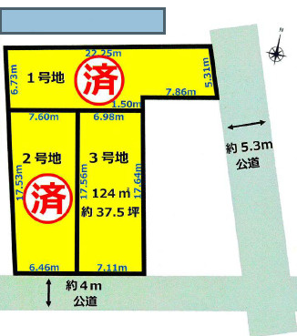 【区画図】 | 建築条件なし売地　与野駅