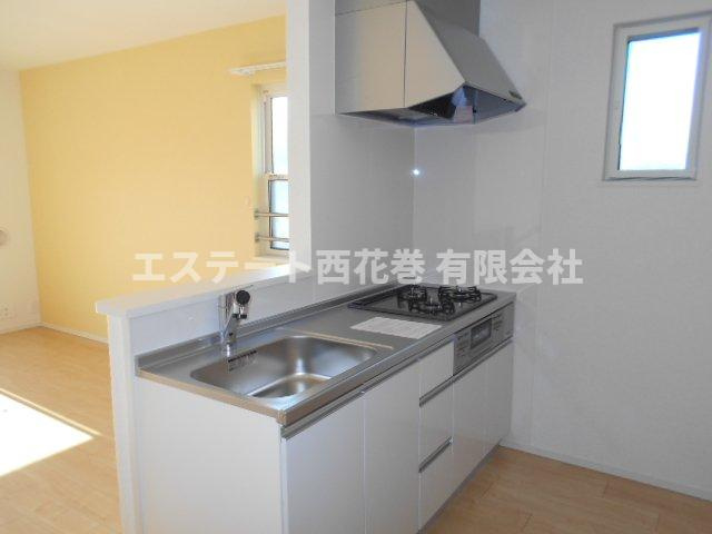 花巻市里川口町のアパートのキッチン