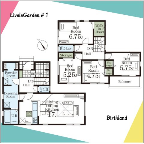 新築戸建・新築建売　深谷市上柴町西第5　上柴西小・上柴中の区画図|■土地面積：164.33㎡　■建物面積：104.33㎡