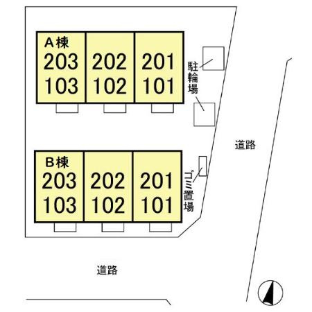 ハイデルベーレ B棟の区画図